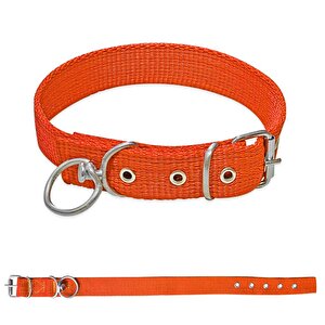 Savex Dokuma Köpek Boyun Tasması Turuncu 2.5*50 Cm