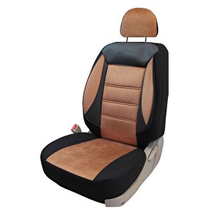 Renault Laguna 2 Uyumlu Tay Tüyü Oto Koltuk Kılıfı Taba-Siyah