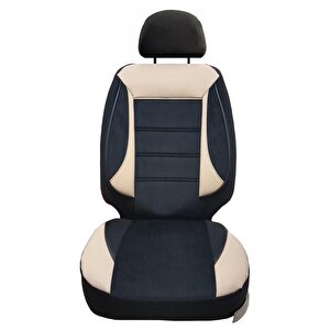 Fiat 500 X Uyumlu Tay Tüyü Oto Koltuk Kılıfı Siyah-Bej