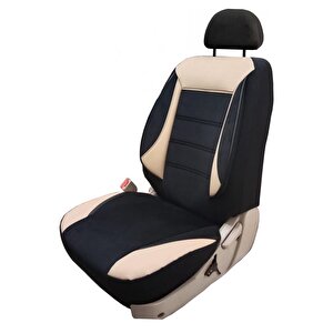 Alfa Romeo Junior Ibrida Uyumlu Tay Tüyü Oto Koltuk Kılıfı Siyah-Bej