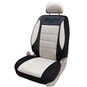 Kia Xceed Uyumlu Tay Tüyü Oto Koltuk Kılıfı Bej-Siyah