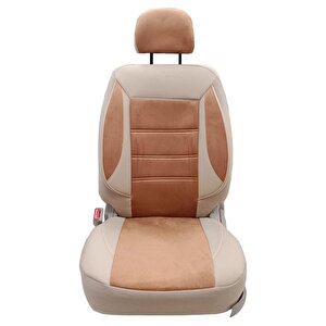 Kia Xceed Uyumlu Tay Tüyü Oto Koltuk Kılıfı Taba-Bej