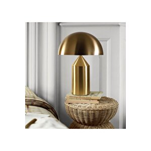Modern Tasarım Mushroom Abajur Metal Gövde Masa Lambası Eskitme Gold