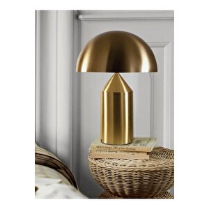 Modern Tasarım Mushroom Abajur Metal Gövde Masa Lambası Eskitme Gold