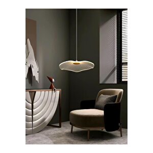 Modern Lotus Tekli Sarkıt Avize French Gold Sarı Power Led Avize Warm White