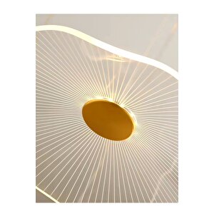 Modern Lotus Tekli Sarkıt Avize French Gold Sarı Power Led Avize Warm White