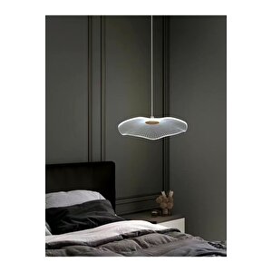 Modern Lotus Tekli Sarkıt Avize French Gold Sarı Power Led Avize Warm White
