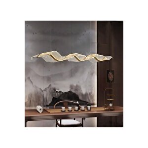 Luxury Gold Sarı Kademeli 3 Renk Işıklı Elegance Led Avize Şık Görsellik Katar Special Edition