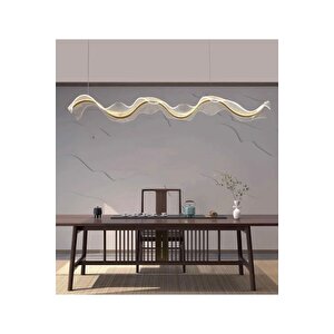 Luxury Gold Sarı Kademeli 3 Renk Işıklı Elegance Led Avize Şık Görsellik Katar Special Edition