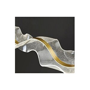 Luxury Gold Sarı Kademeli 3 Renk Işıklı Elegance Led Avize Şık Görsellik Katar Special Edition