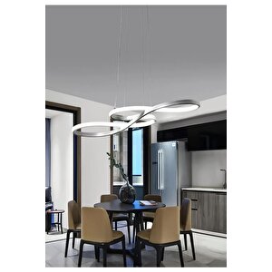 Modern Cayman Sarkıt Led Avize Beyaz Işık Salon Mutfak Oturma Odası Hol Antre Ledli Avize Krom