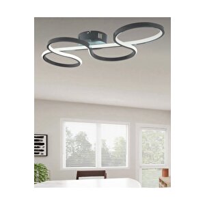 Modern Massimo Led Avize Tavana Sıfır Hol Antre Salon Oturma Odası Mutfak Avize Antrasit Füme