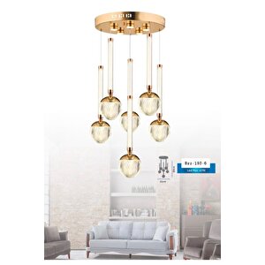 Luxury Led Sarkıt Avize French Gold Sarı Şık Görsellik Katar