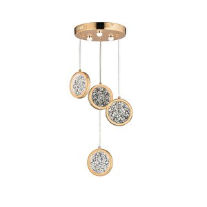 Luxury Exclusive Modern Sarkıt Avize Dörtlü Gold Sarı Gövde Gün Işığı