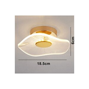 Modern Plafonyer Lotus Tekli Tavan Avize French Gold Sarı Power Led Avize Warm White