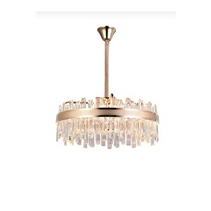 Luxury Modern Tasarım Kristal Taşlı Led Avize Crystal Ledli Gold Sarı 60 Cm
