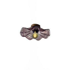 Luxury Modern Tasarım 1 Adet Lila Renkli Kristal Cam Flower Çiçek Tekli Tavan Avize Eskitme Gold