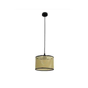 Modern Rattan Boheme Tasarım Salon Mutfak Oturma Odası Avize Doğal Hazeran Tekli Avize Hasır 15 Cm