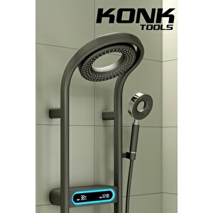 Konk Tools Dijital Led Ekranlı  Robot Duş Seti Lüks Şelale Ve Yağmur Duş Sistemi