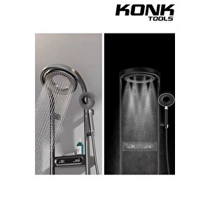 Konk Tools Dijital Led Ekranlı  Robot Duş Seti Lüks Şelale Ve Yağmur Duş Sistemi