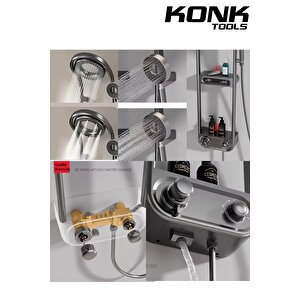 Konk Tools Dijital Led Ekranlı  Robot Duş Seti Lüks Şelale Ve Yağmur Duş Sistemi