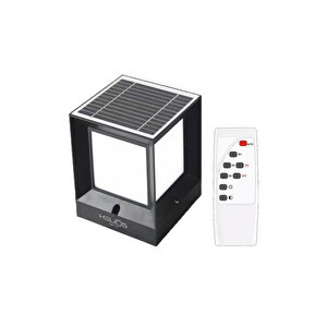 Heli̇os 30w Güneş Enerjili+e27 (220v) Kare Küp Bahçe Aydınlatma Armatürü - Set Üstü Dekoratif Aplik Hs4008