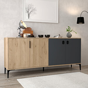 4001 Neva Konsol 180 Cm Sepet - Antrasit Tv Ünitesi - Yemek Odası - Kahve Köşesi