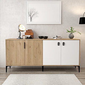 4003 Neva Konsol 180 Cm Sepet - Beyaz Tv Ünitesi - Yemek Odası - Kahve Köşesi Sepet