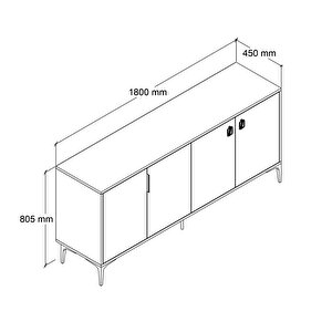 4003 Neva Konsol 180 Cm Sepet - Beyaz Tv Ünitesi - Yemek Odası - Kahve Köşesi