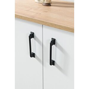 4611 Şile Metal Ayaklı Metal Kulplu 160 Cm Konsol - Yemek Odası Beyaz - Safir