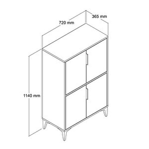 1403 Ada Çok Amaçlı Dolap , Kahve Köşesi , Kiler Dolabı , Mutfak Standı 4 Kapılı , Safir Antrasit