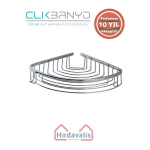 Paslanmaz Pirinç Destina Krom Tekli 22x22cm Sabunluk Şampuanlık Ve Köşe Süngerlik