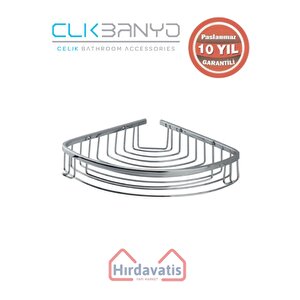 Paslanmaz Pirinç Destina Krom Tekli 19x19cm Sabunluk Şampuanlık Ve Köşe Süngerlik
