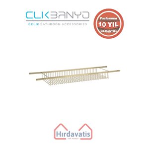 Paslanmaz Pirinç Küvet İçi Șampuanlık Sabunluk Ve Köşe Süngerlik Altın Sarı Gold