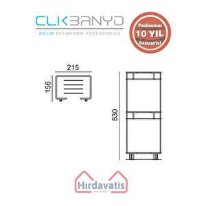 Paslanmaz Pirinç Lidya Üçlü 15x22cm Sabunluk Şampuanlık Ve Köşe Süngerlik