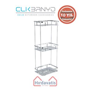 Paslanmaz Pirinç Lidya Üçlü 15x22cm Sabunluk Şampuanlık Ve Köşe Süngerlik