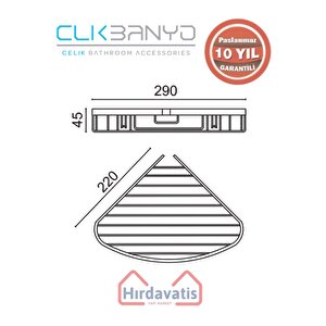 Paslanmaz Pirinç Zerrin Tekli 22x22cm Sabunluk Şampuanlık Ve Köşe Süngerlik Mat Siyah