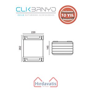 Paslanmaz Pirinç Taci İkili Süngerlik 22x15cm Sabunluk Şampuanlık Ve Köşe Süngerlik Mat Siyah