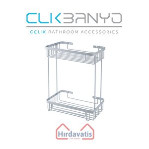 İkili Metal Taci 23x15x30 Sabunluk Şampuanlık Ve Köşe Süngerlik