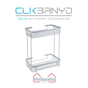 İkili Metal Taci 23x15x30 Sabunluk Şampuanlık Ve Köşe Süngerlik
