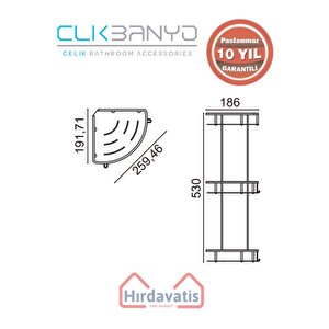 Paslanmaz Pirinç Marin Üçlü 19x19cm Sabunluk Şampuanlık Ve Köşe Süngerlik Mat Siyah