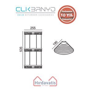 Paslanmaz Pirinç Destina Krom Üçlü 19x19cm Sabunluk Şampuanlık Ve Köşe Süngerlik