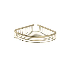 Paslanmaz Pirinç Destina Krom Tekli 22x22cm Sabunluk Şampuanlık Ve Köşe Süngerlik Altın Sarı Gold
