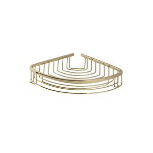 Paslanmaz Pirinç Destina Krom Tekli 22x22cm Sabunluk Şampuanlık Ve Köşe Süngerlik Altın Sarı Gold