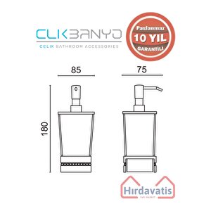 Paslanmaz Pirinç Swwor Set Üstü Sıvı Sabunluk