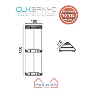 Paslanmaz Pirinç Efe Üçlü 18x18cm Sabunluk Şampuanlık Ve Köşe Süngerlik
