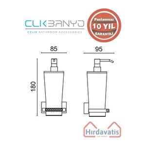 Paslanmaz Pirinç Swwor Montajlı Sıvı Sabunluk