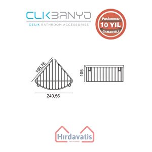 Paslanmaz Pirinç Tekli Derin Süngerlik 19x19 Sabunluk Ve Şampuanlık Altın Sarı Gold