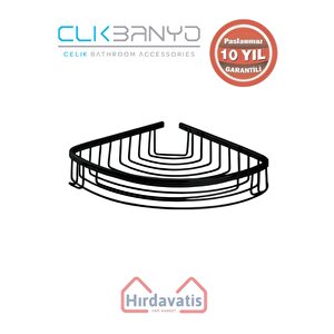 Paslanmaz Pirinç Destina Krom Tekli 22x22cm Sabunluk Şampuanlık Ve Köşe Süngerlik Mat Siyah