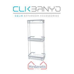 Üçlü Metal Taci 23x15x60 Sabunluk Şampuanlık Ve Köşe Süngerlik